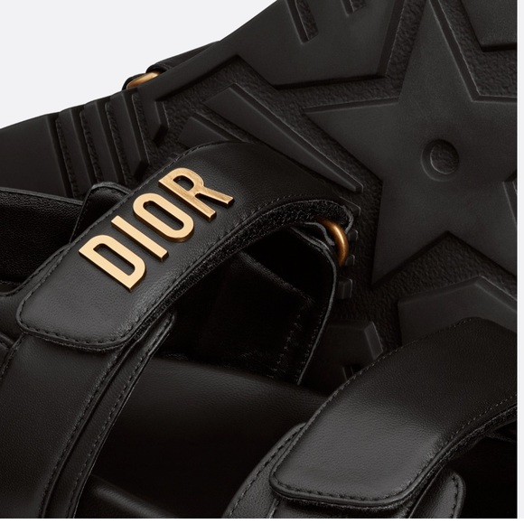 Authentic Christian Dior Women's DiorAct Black Lambskin Sandals - Picture 4 of 16